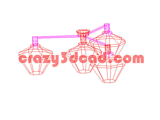 4 living room chandeliers Cad 3D model